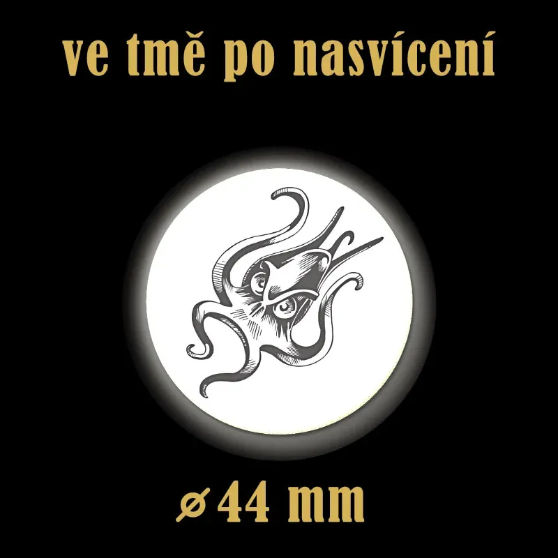 Reflexní odznak Krakatice 44 mm – bezpečnost v silničním provozu.