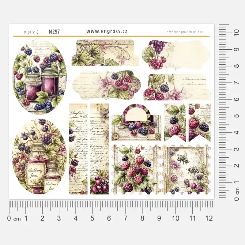 Arch samolepek do deníku - Ostružiny.