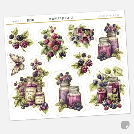 Vintage nálepky do diáře, na junk journal - Ostružiny.