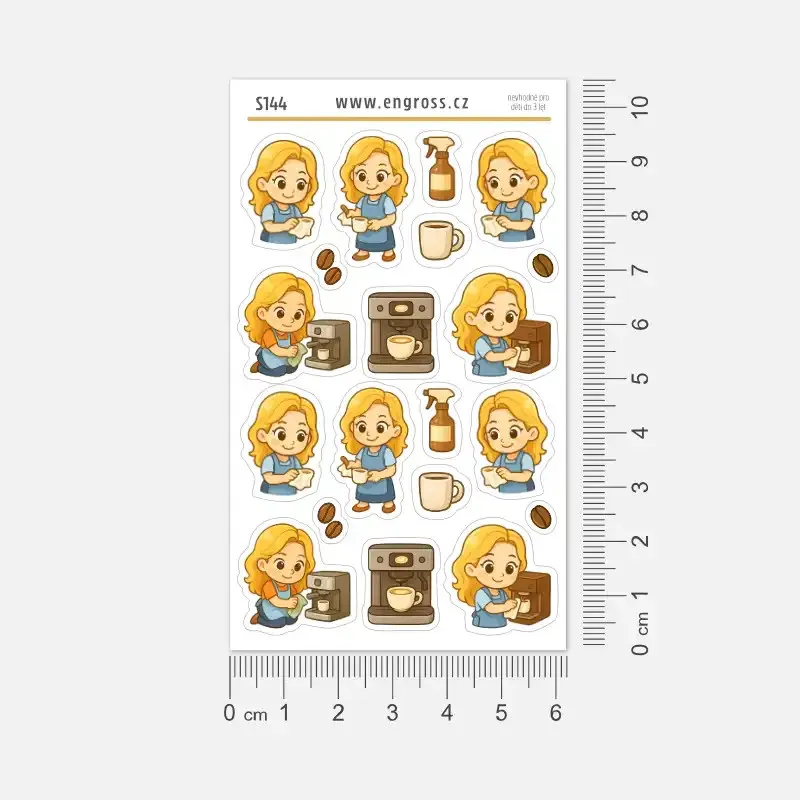 Vyčistit kávovar - nálepka do diáře.