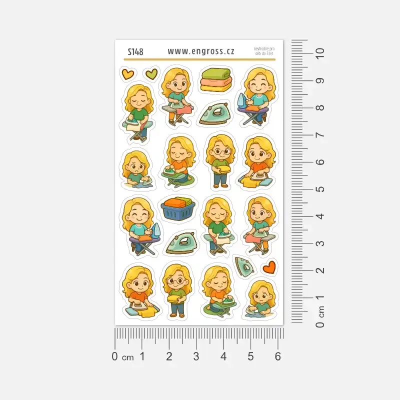 Plánovací samolepky blondýnka a žehlení.