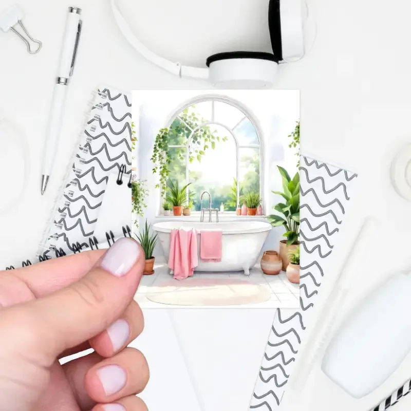 Plánovací nálepky relaxace v koupelně.