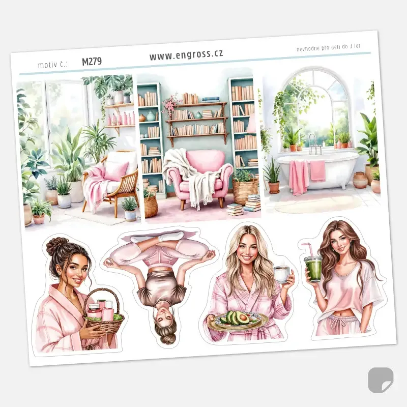 Nálepky do diáře domácí relaxace, odpočinek.