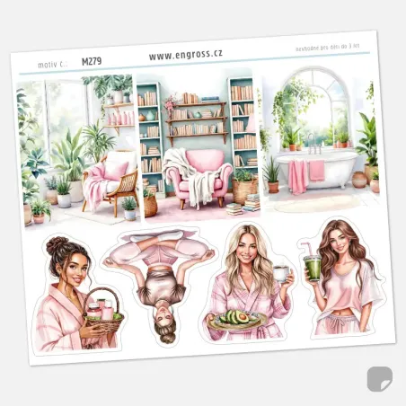 Nálepky do diáře domácí relaxace, odpočinek.