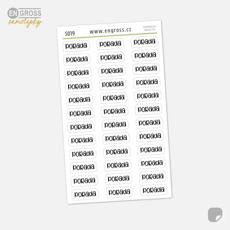 Samolepky do diáře - PORADA.