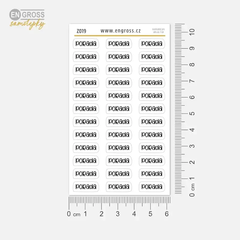 Plánovací samolepky do diáře s textem porada.