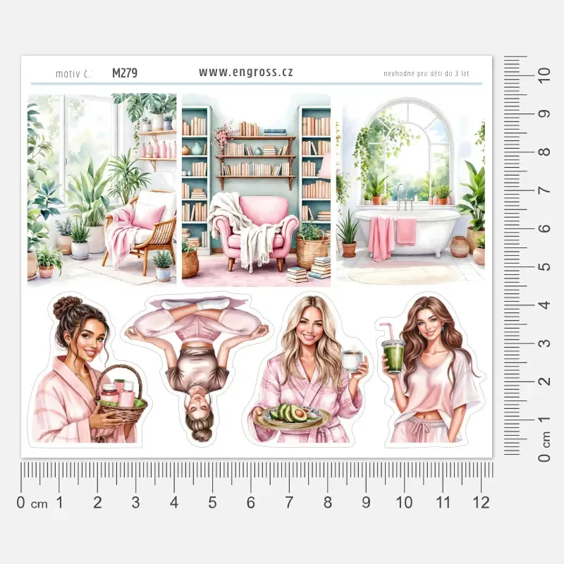 Nálepky pro plánování domácí relaxační místa.