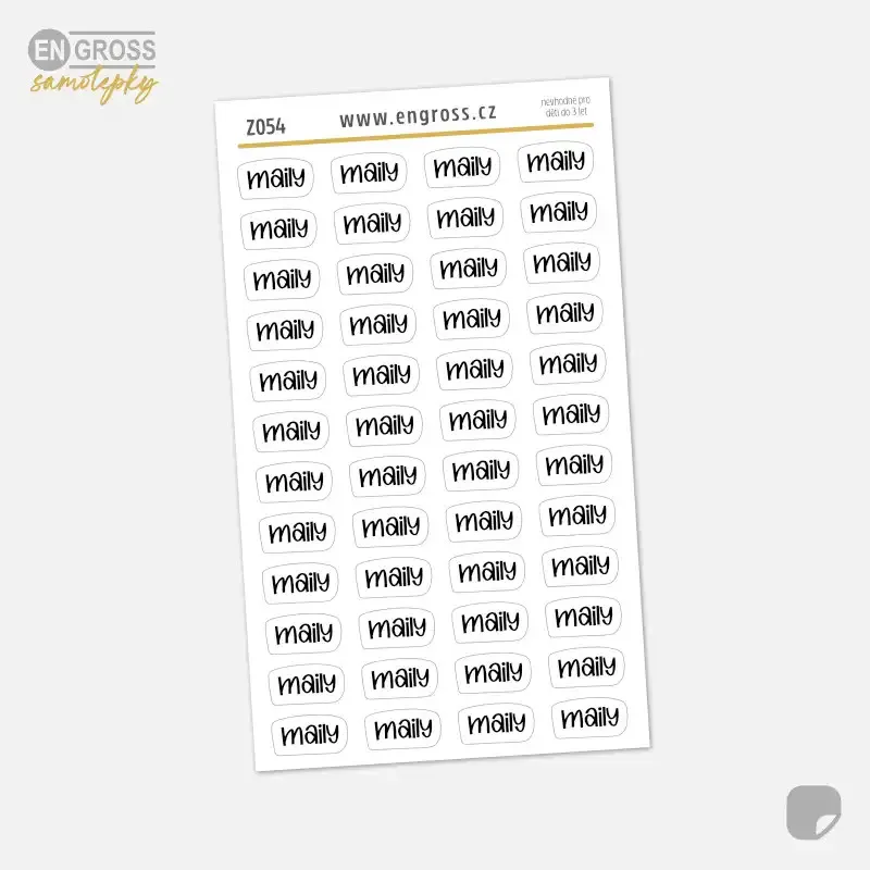 Samolepky pro plánování v diáři - text MAILY.