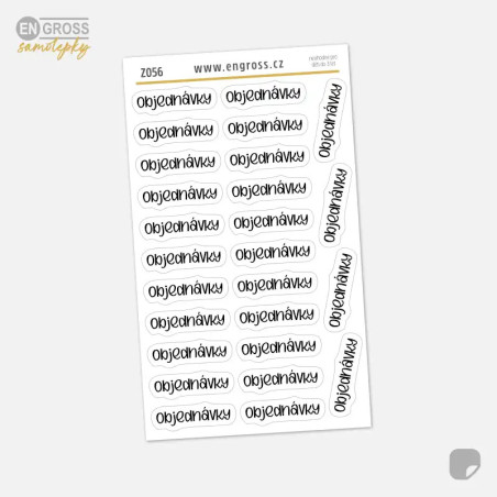 Textové samolepky pro plánování v diáři - OBJEDNÁVKY.