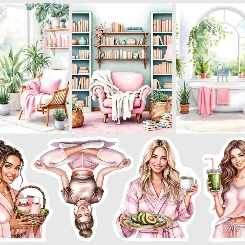 Nálepky do diáře domácí odpočinkové koutky.