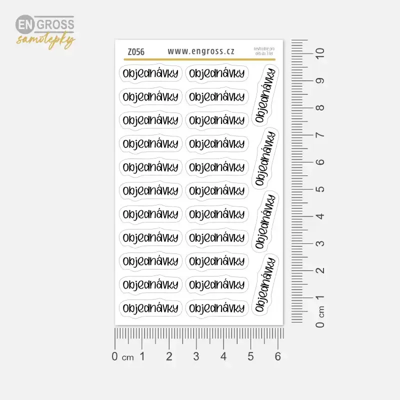 Nálepky pro plánování a sledování objednávek.