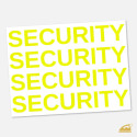 Neonový nažehlovací nápis SECURITY k domácímu nažehlení žehličkou - žlutý.