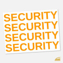 Neonový nažehlovací nápis SECURITY k domácímu nažehlení žehličkou - oranžový.