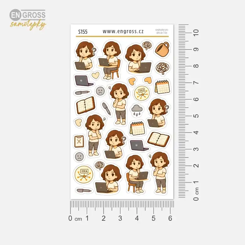 Jak vyřešit problém řeší Brunetka na aršíku nálepek do diáře.