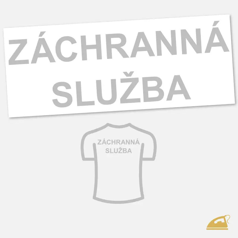 Reflexní nažehlovací potisk na záda - ZÁCHRANNÁ SLUŽBA.