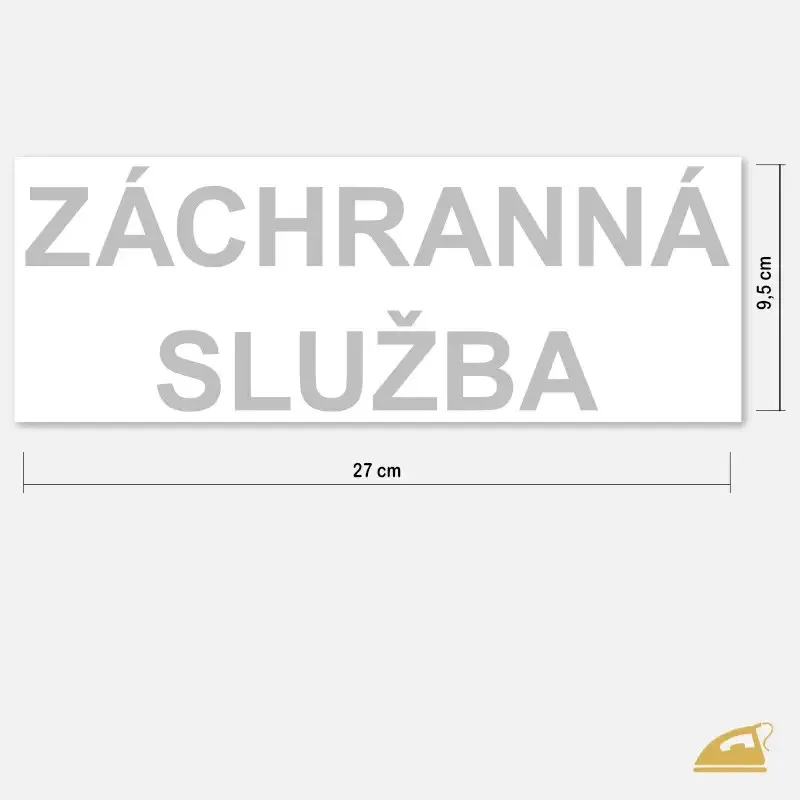 Vysoce reflexní nažehlovací potisk na záda - ZÁCHRANNÁ SLUŽBA.