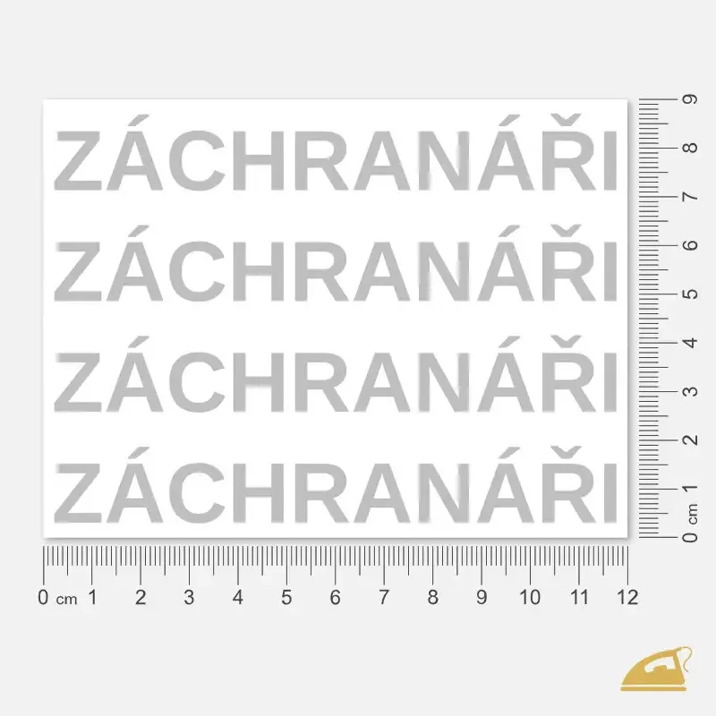 Vlastní potisk na profesní oděvy s pomocí reflexního nažehlovacího nápisu ZÁCHRANÁŘI.