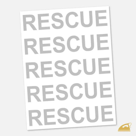 Mezinárodní reflexní nažehlovací potisk na přední díl oděvu - RESCUE.