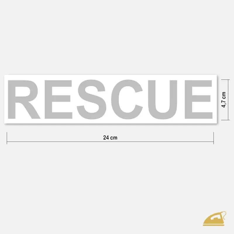 Reflexní nažehlovací potisk k domácímu nažehlení žehličkou - RESCUE.