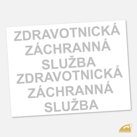 Reflexní nažehlovací potisk ZDRAVOTNICKÁ ZÁCHRANNÁ SLUŽBA.