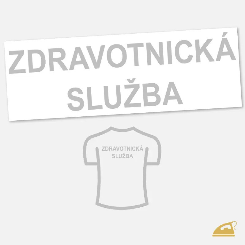 Relexní nažehlovací potisk na záda oděvu - ZDRAVOTNICKÁ SLUŽBA.