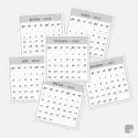 Sada 12 kusů samolepek malých kalendářů pro každý diář.