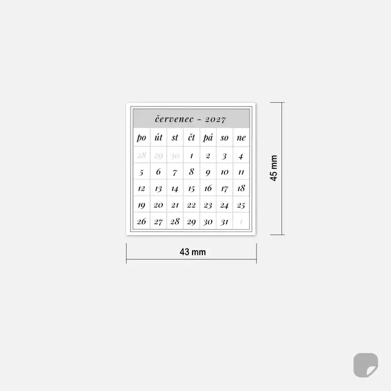 Mini samolepky - kalendáře na celý rok.