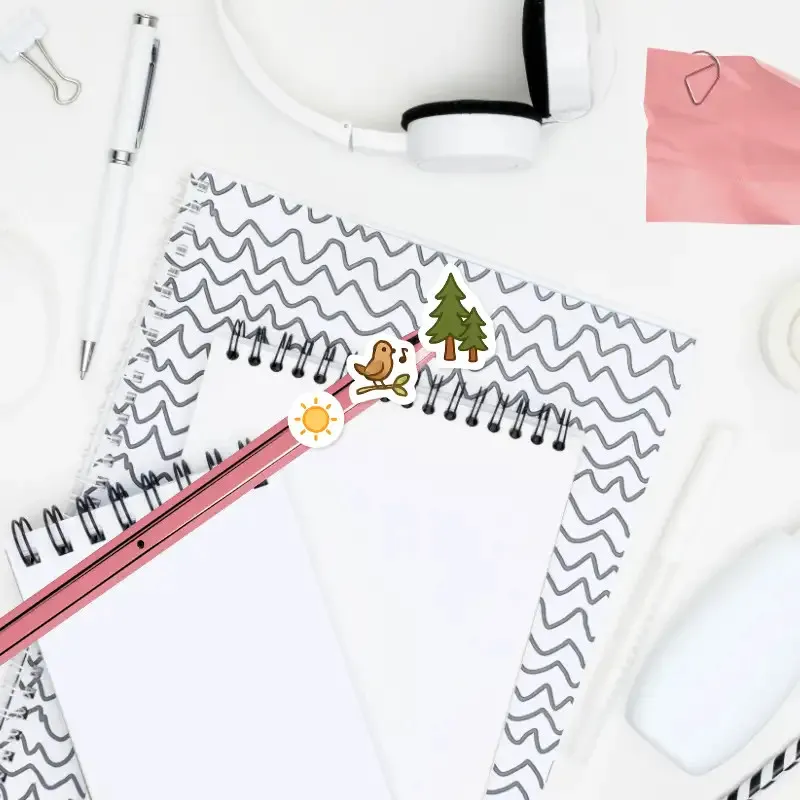 Malé nálepky do diáře k plánování túry, výletů do přírody.