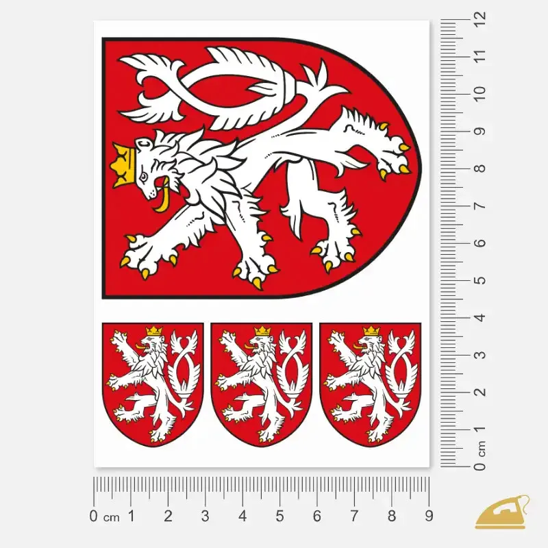 Nažehlovačka Český státní znak pro všechny faknoušky a hrdé Čechy - 4 ks na archu.