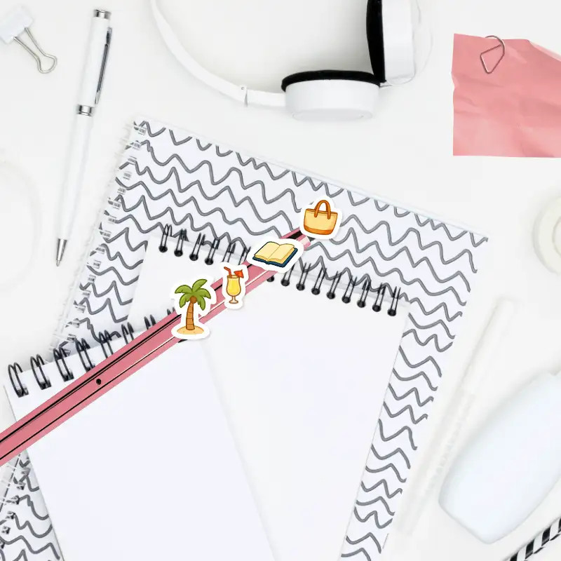 Letní mini samolepky – dovolená na pláži do diáře a BuJo