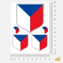Nažehlovačka na textil pro fanoušky - 5 symbolů české vlajky.