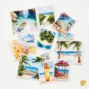 Samolepky - známky - do diáře s motivy moře, léta a pláže.