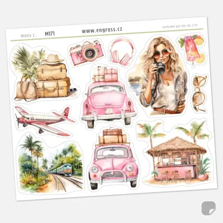 Samolepky do diáře - romantická dovolená do Thajska.