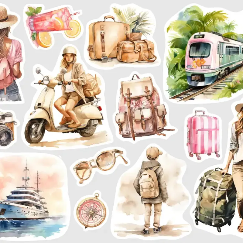 Samolepky pro plánování v diáři - dovolená v tropech Thajska.