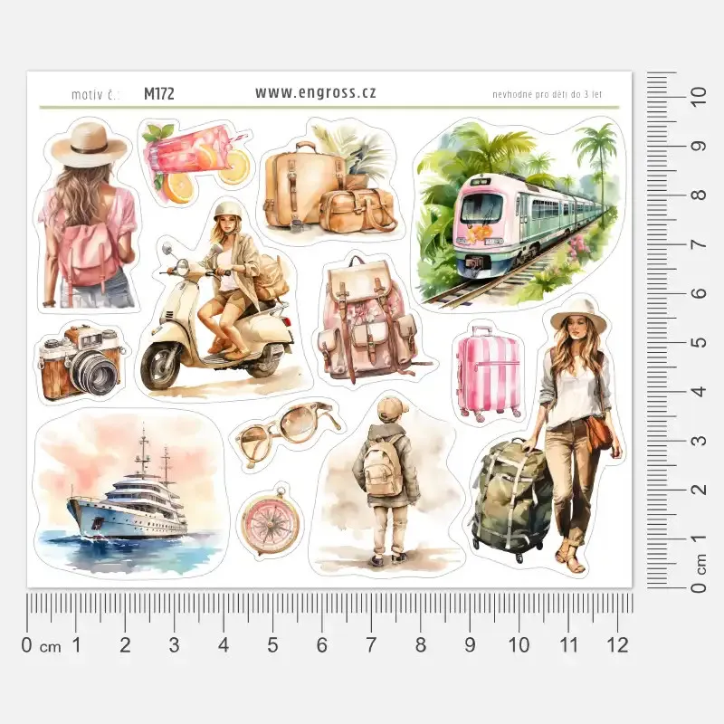 Nálepky do diáře dovolená v tropech v Thajsku.