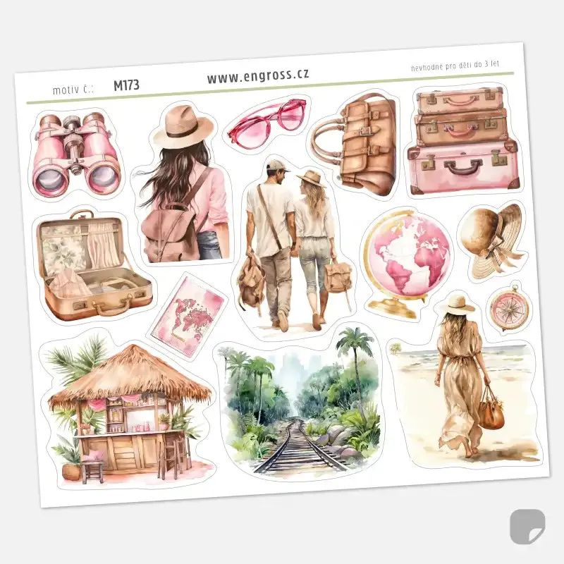 Samolepky do diáře Thajsko, dovolená, cestování.