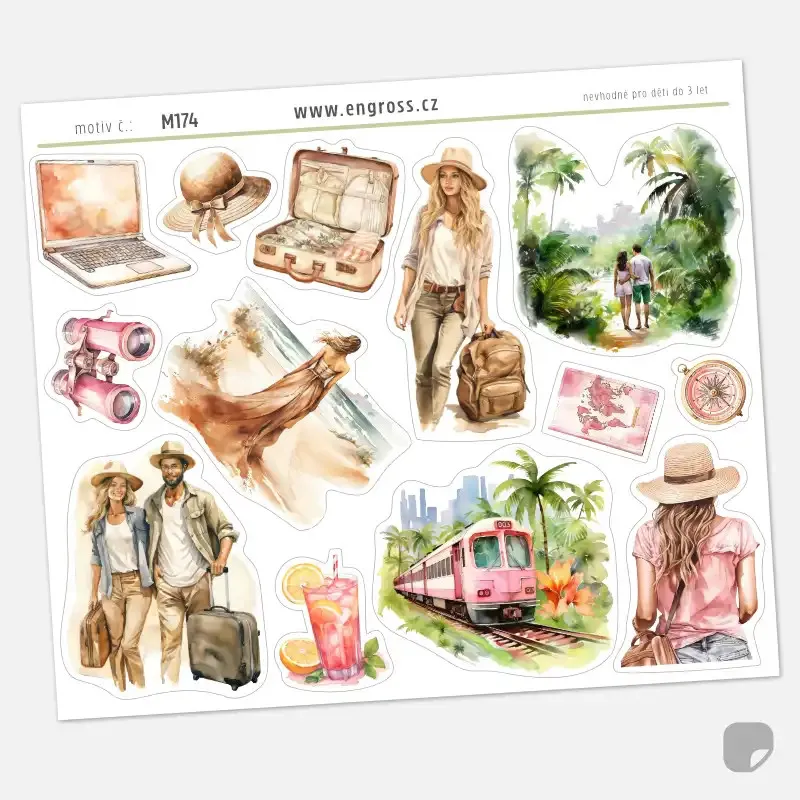 Samolepky do diáře s exotikou Thajska a cestování.