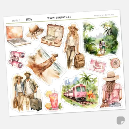 Samolepky do diáře s exotikou Thajska a cestování.