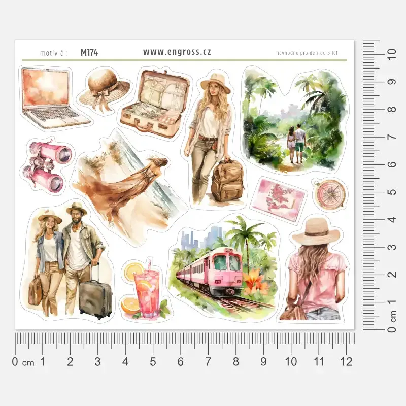 Samolepky pro plánování dovolené nejen v Thajsku, ale i dalších exotických destinacích.