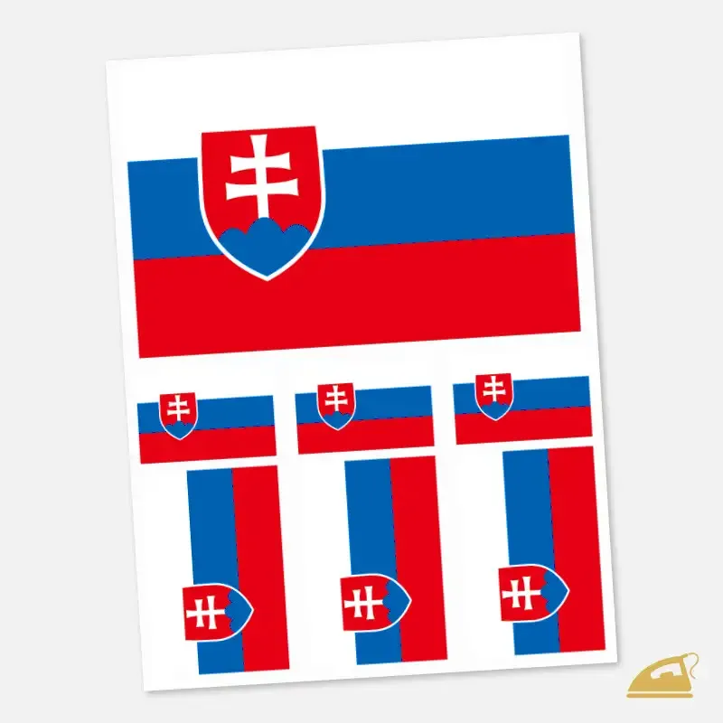 Nažehlovačky na textil - slovenská vlajka 7 ks ve třech velikostech.