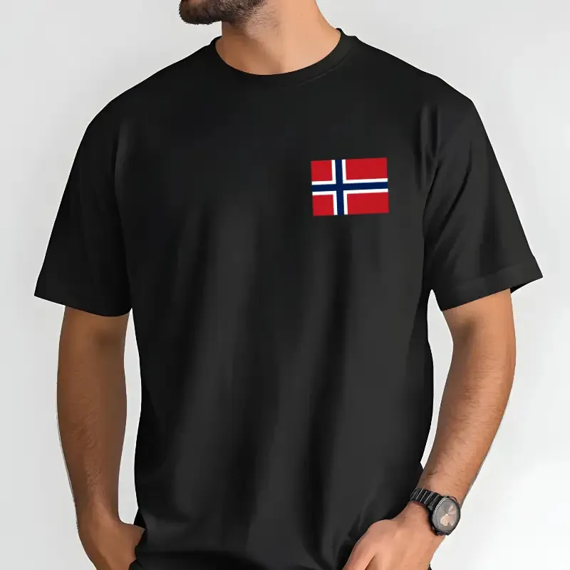 Nažehlovací DTF potisk na textil - norská vlajka.