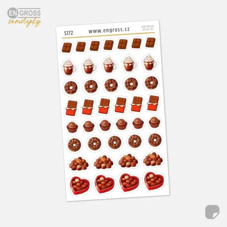 Čokoládové mini samolepky do diáře, deníku i bujo.