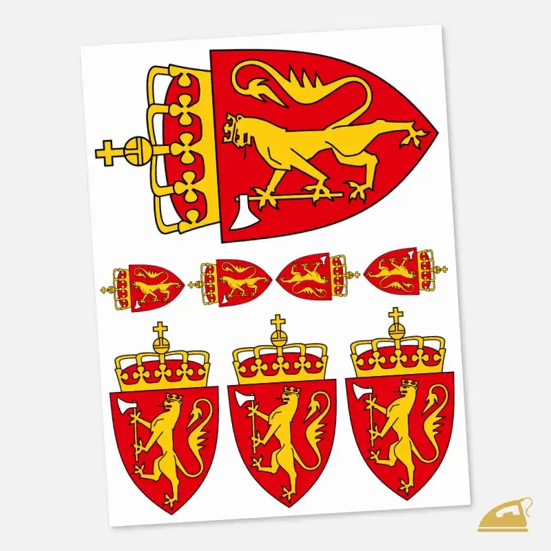 Nažehlovací potisk na textil - notský státní znak 8 ks.