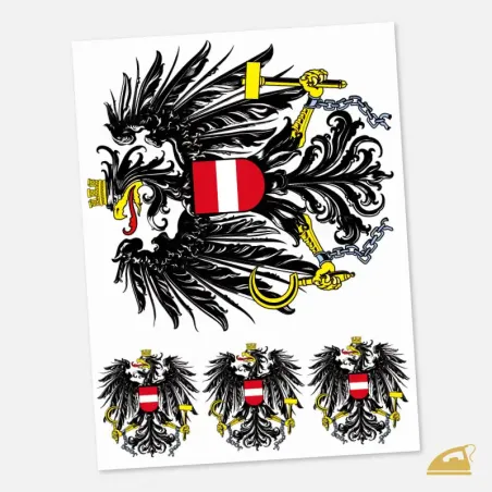 Nažehlovací DTF potisk na textil - rakouský státní znak 4 ks.