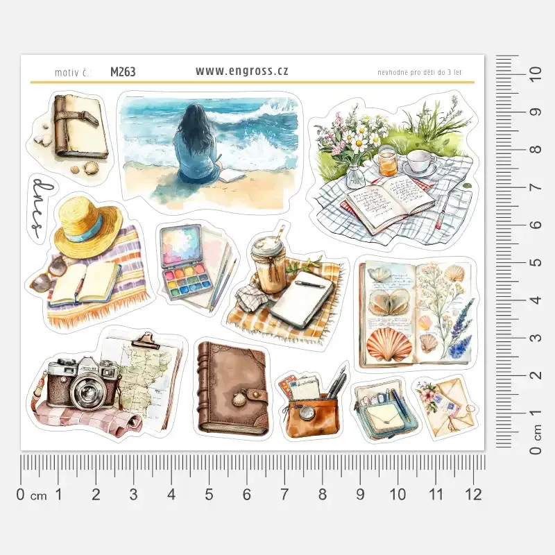 samolepka letní cestování s diářem