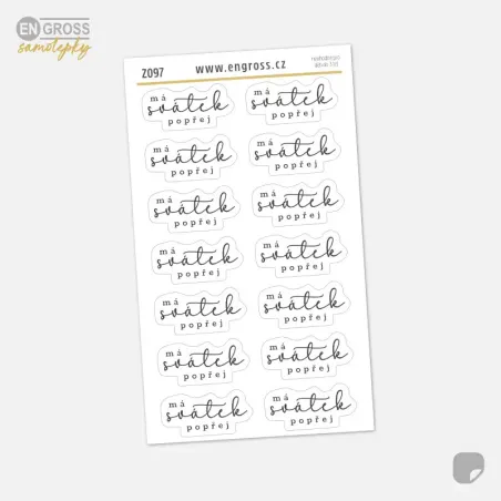 Textové samolepky do diáře - Má svátek, popřej.