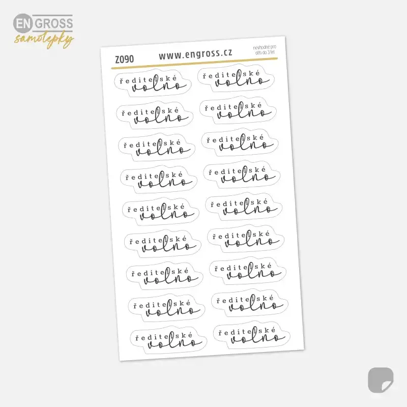 Textové samolepky do diáře - ředitelské volno.