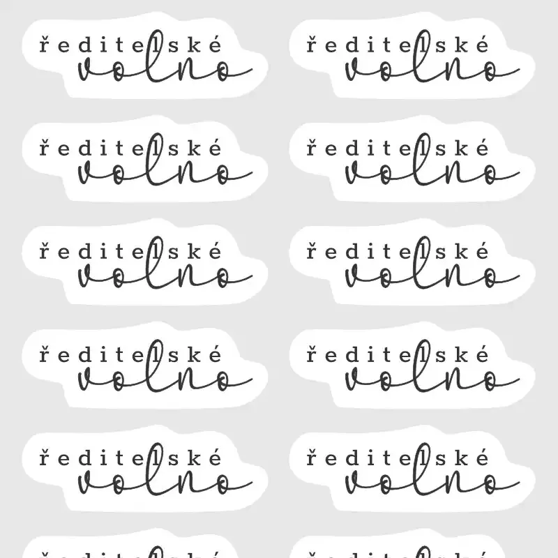 Textové samolepky pro plánování volných školních dní - ředitelské volno.