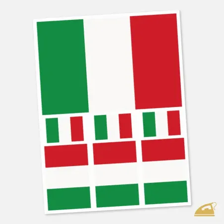 Nažehlovací obrázky na textil - Vlajka Itálie - 7 kusů.