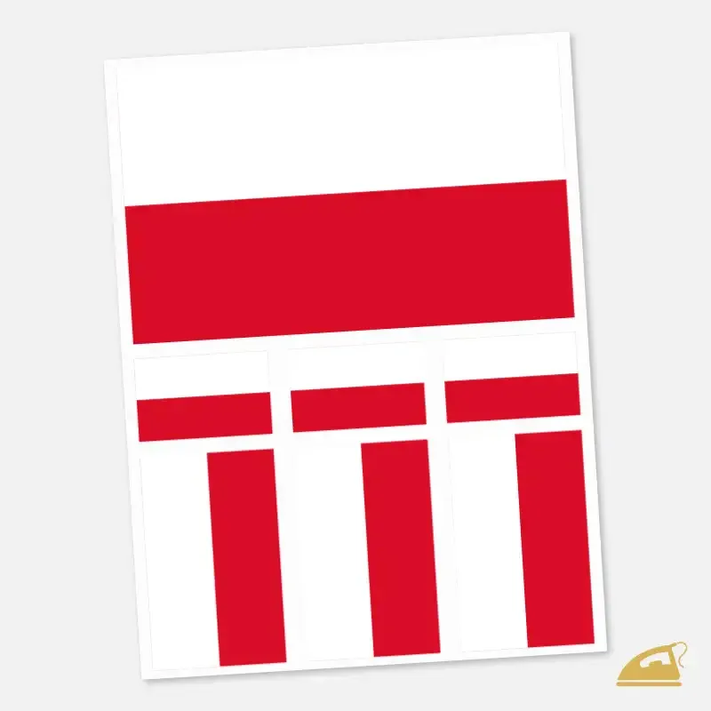 Nažehlovací vlajky Polsko - potisk na textil.